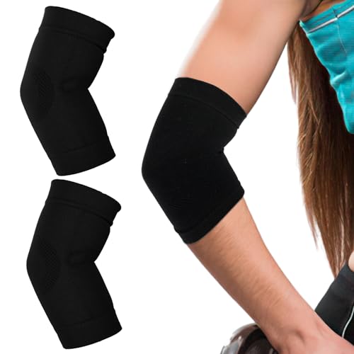 Sibba Ellenbogen-Kompressionsbandage 1 Paar Armstütz-Ellbogenbandagen Tennisellenbogen-Kompressionsbandage Ellenbogenbandage zum Gewichtheben Ellenbogenschoner für Sportschutz Schmerzlinderung Schwarz von Sibba