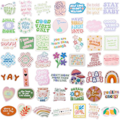 Sibba 100 Stück Pastell Aufkleber Niedliche Aesthetic Decals Laptop Ästhetische Aufkleber Wasserdicht Vinyl Stickers für Scrapbook Tasse Skateboard Helme Gitarre Koffer Gepäck Auto Motorrad Telefon von Sibba