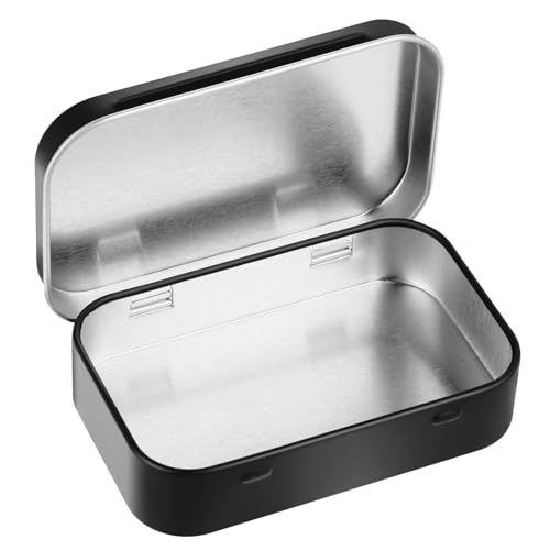 Sibba Rechteckige Dose Metall leere Scharnier Dosen Container Silber Lagerung Tin Box Portable Halter Box Medizin Pille Fall Kleine leere Dosen mit Deckeln für Süßigkeiten Schmuck Handwerk von Sibba