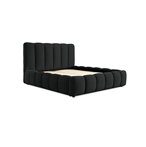 Siblo Bett - Modern Polsterbett 140x200 cm - Doppelbett mit Bettkasten und Lattenrost - Robust Bett mit Stauraum - Bettgestell aus Holz - Dallas Sammlung - Schwarz von Siblo