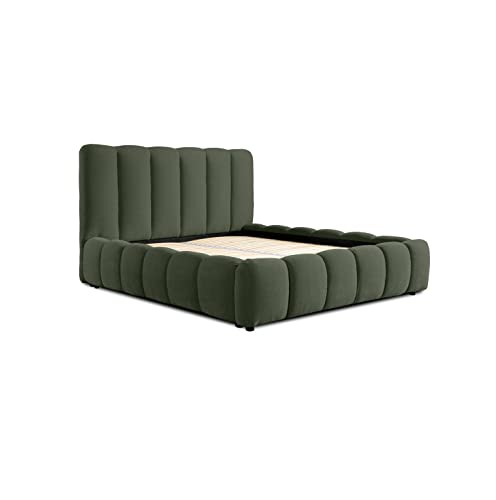 Siblo Bett - Modern Polsterbett 160x200 cm - Doppelbett mit Bettkasten und Lattenrost - Robust Bett mit Stauraum - Bettgestell aus Holz - Dallas Sammlung - Dunkelgrün von Siblo