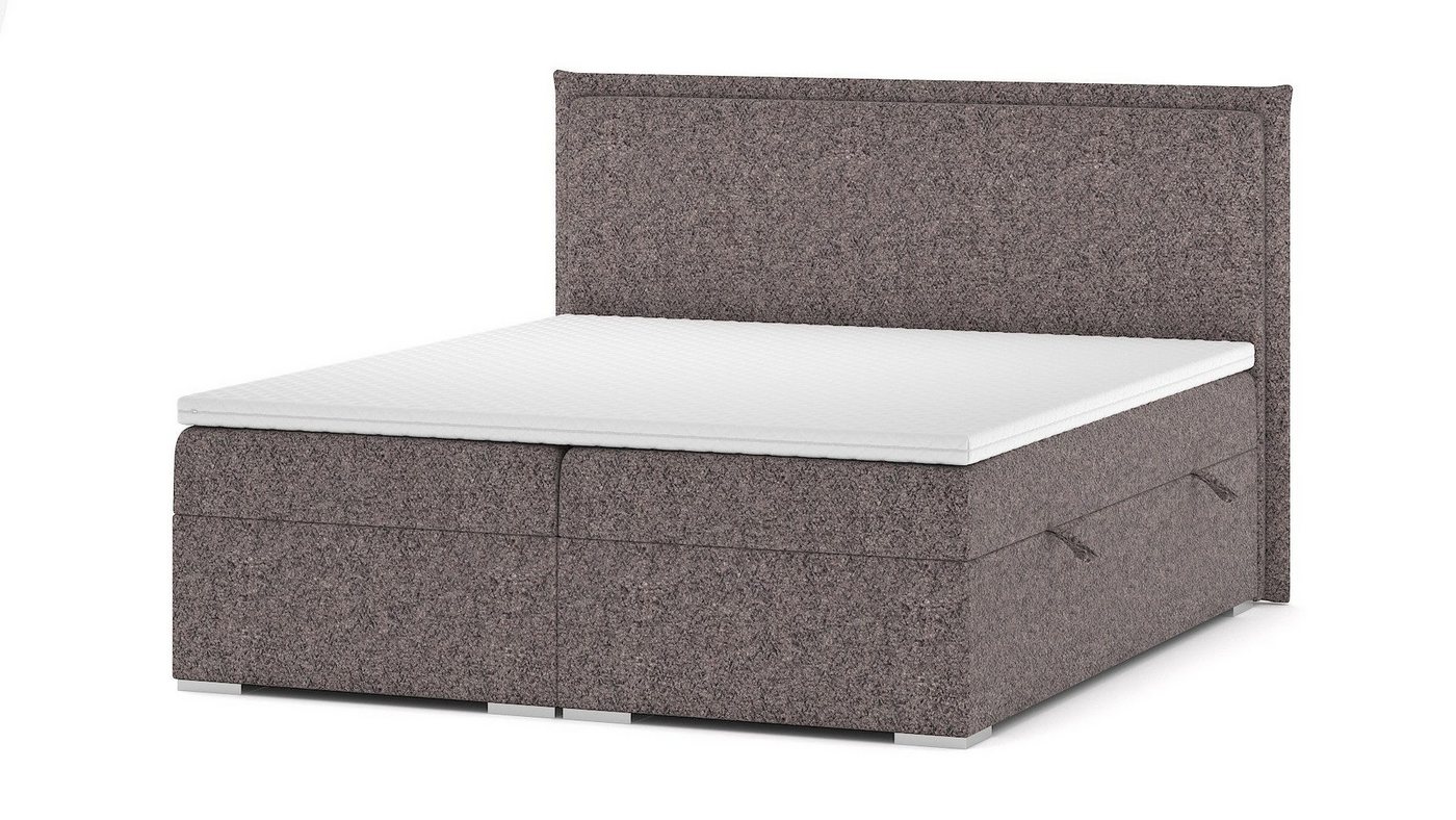 Siblo Boxspringbett Zulu (mit zwei Bettkasten, Bonnell-Materaze und Topper, Doppelbett), Polsterbett mit Kopfteil von Siblo