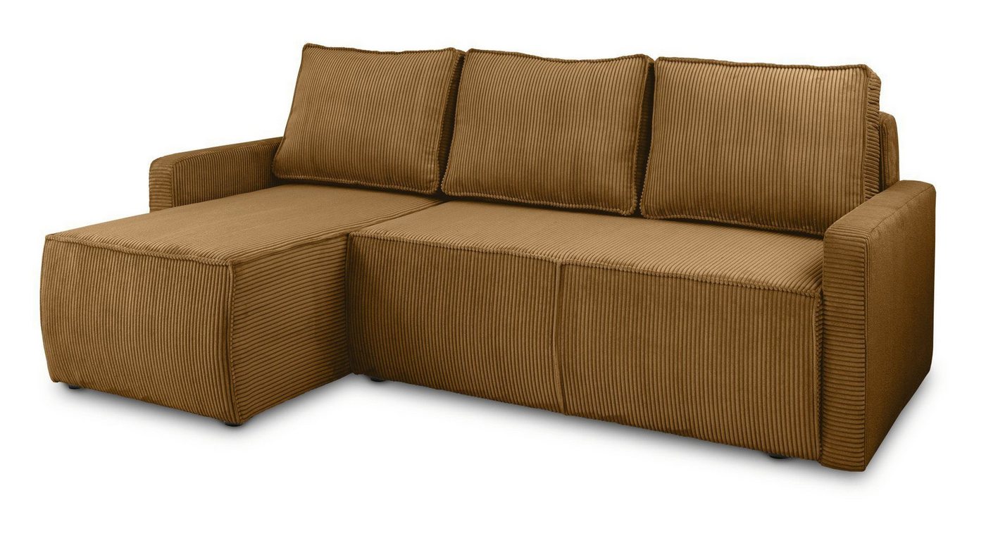 Siblo Ecksofa Belma, Modernes Ecksofa mit Bettkasten, Ecksofa mit Schlaffunktion von Siblo