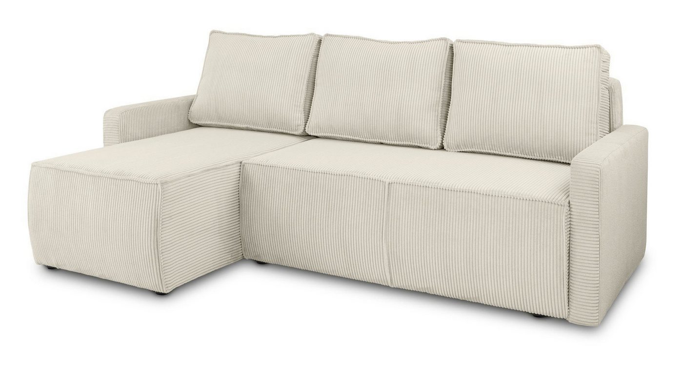 Siblo Ecksofa Belma, Modernes Ecksofa mit Bettkasten, Ecksofa mit Schlaffunktion von Siblo