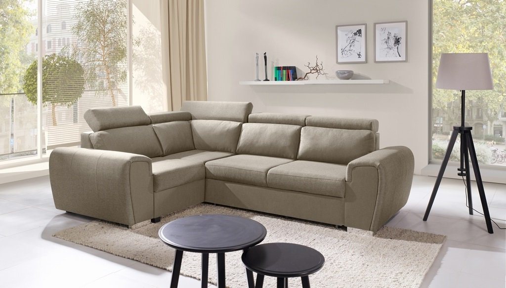 Siblo Ecksofa Bequemes Ecksofa Ildefonso mit Schlaffunktion von Siblo