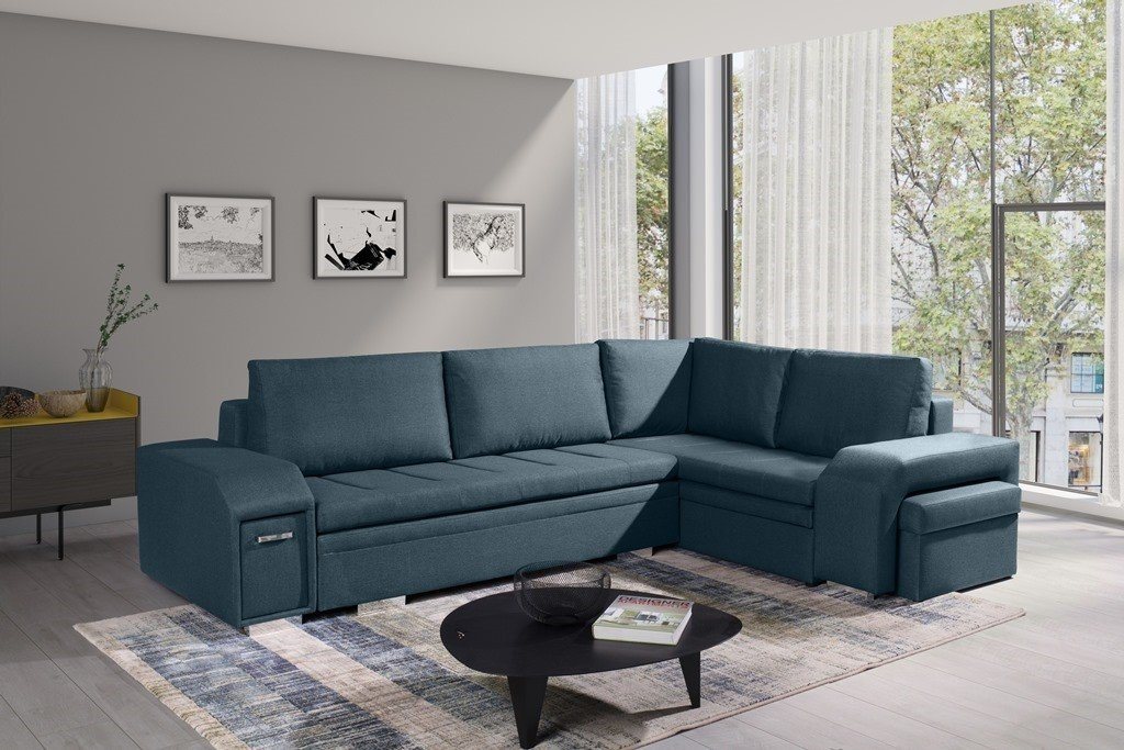 Siblo Ecksofa Ein großes, minimalistisches Ecksofa Adamo mit Schlaffunktion von Siblo