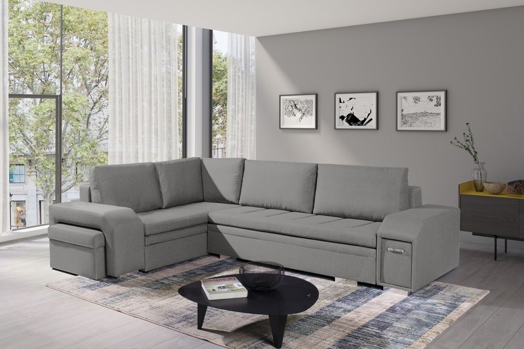 Siblo Ecksofa Ein großes, minimalistisches Ecksofa Adamo mit Schlaffunktion von Siblo