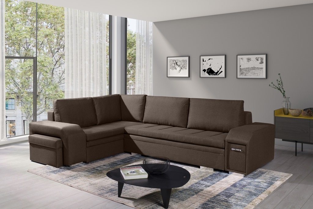 Siblo Ecksofa Ein großes, minimalistisches Ecksofa Adamo mit Schlaffunktion von Siblo