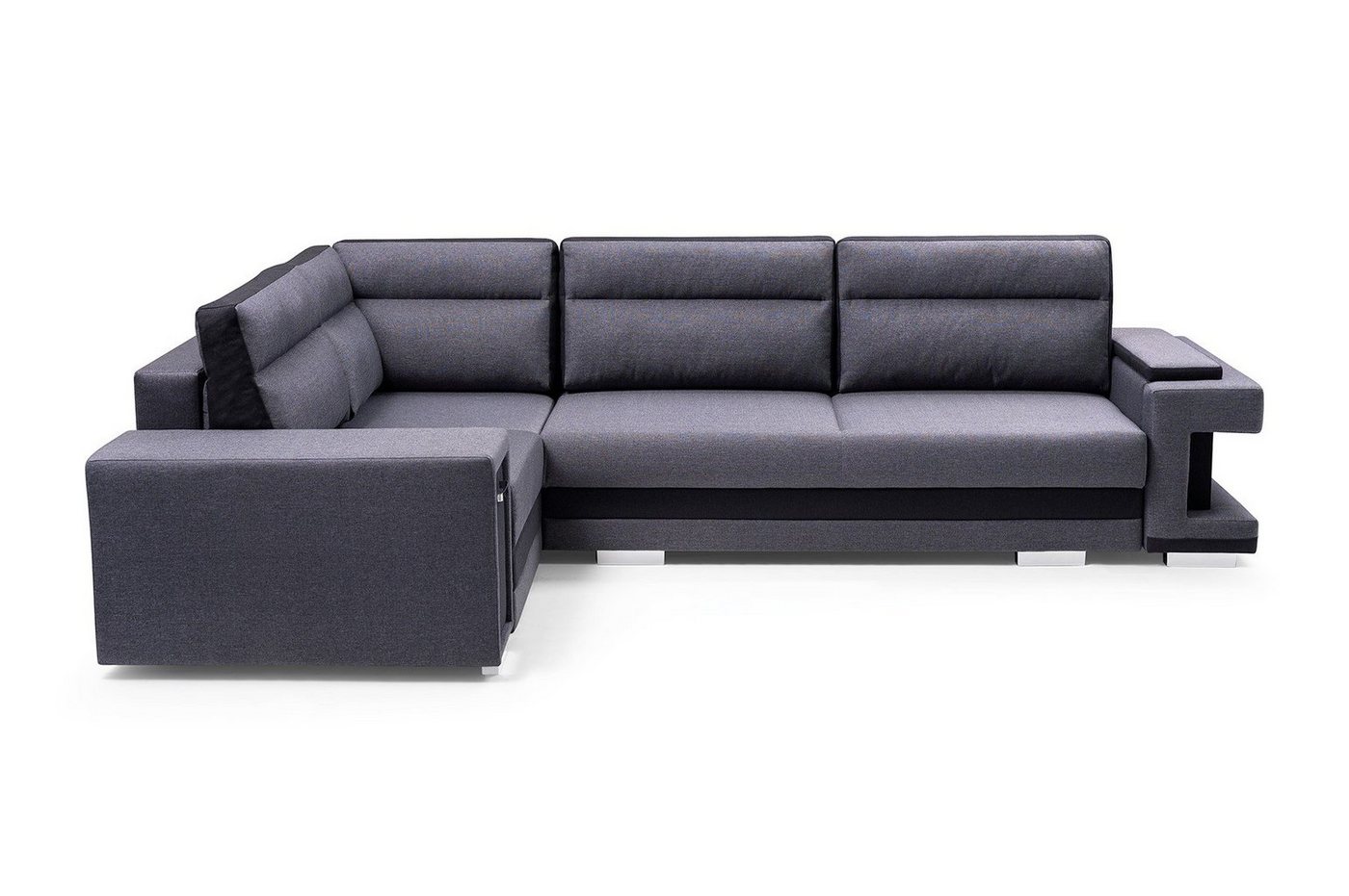 Siblo Ecksofa Funktionelles Ecksofa Lorenzo mit zwei Behälter für Zubehör von Siblo