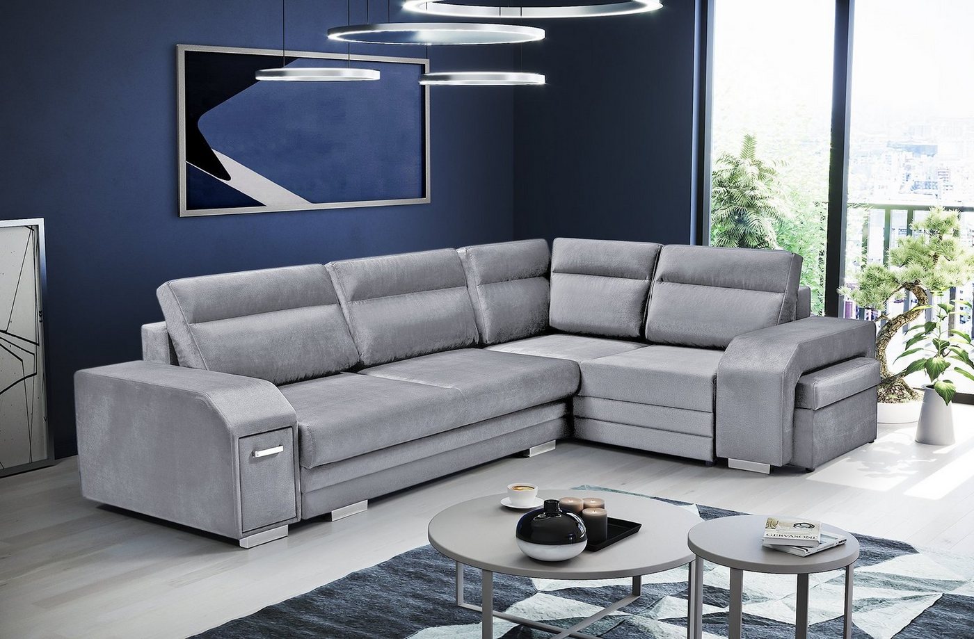 Siblo Ecksofa Großes modernes Ecksofa Anastasia mit Schlaffunktion von Siblo