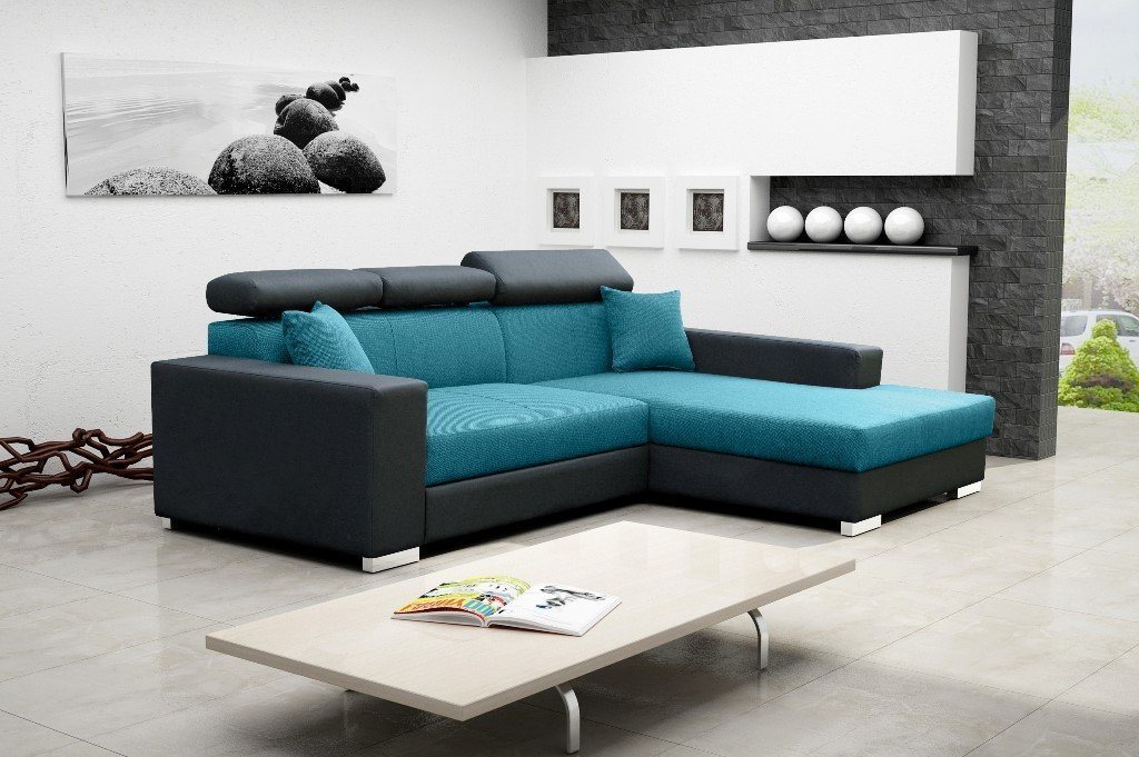 Siblo Ecksofa Großes modernes Ecksofa Anselmo mit Schlaffunktion von Siblo