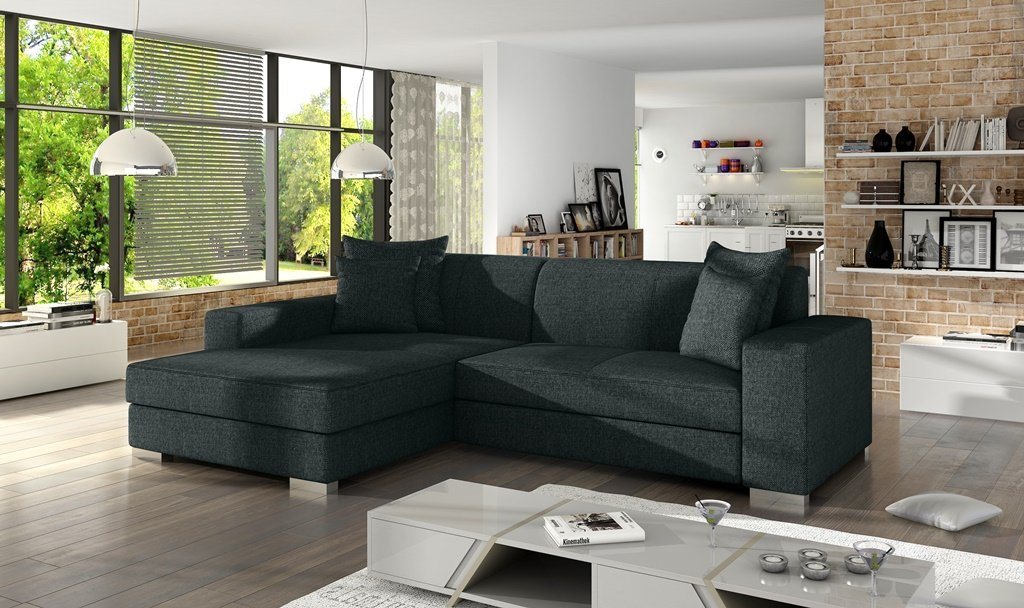 Siblo Ecksofa Klassisches Ecksofa Edvige mit Schlaffunktion von Siblo