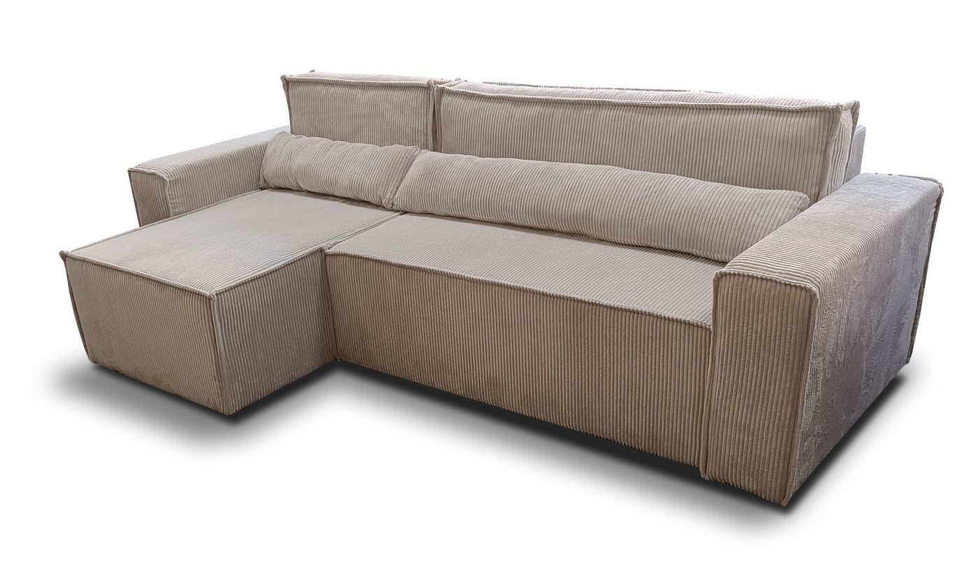 Siblo Ecksofa Modernes Ecksofa Marco mit Schlaffunktion und Bettzeugbehälter - Bequemes Ecksofa - Wohnzimmer, Modernes Ecksofa Marco mit Schlaffunktion und Bettzeugbehälter von Siblo