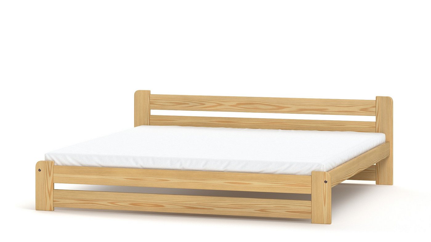 Siblo Holzbett Astra (Bett aus massiver-Holz, Holzbett mit Lattenrost), mit Lattenrost von Siblo