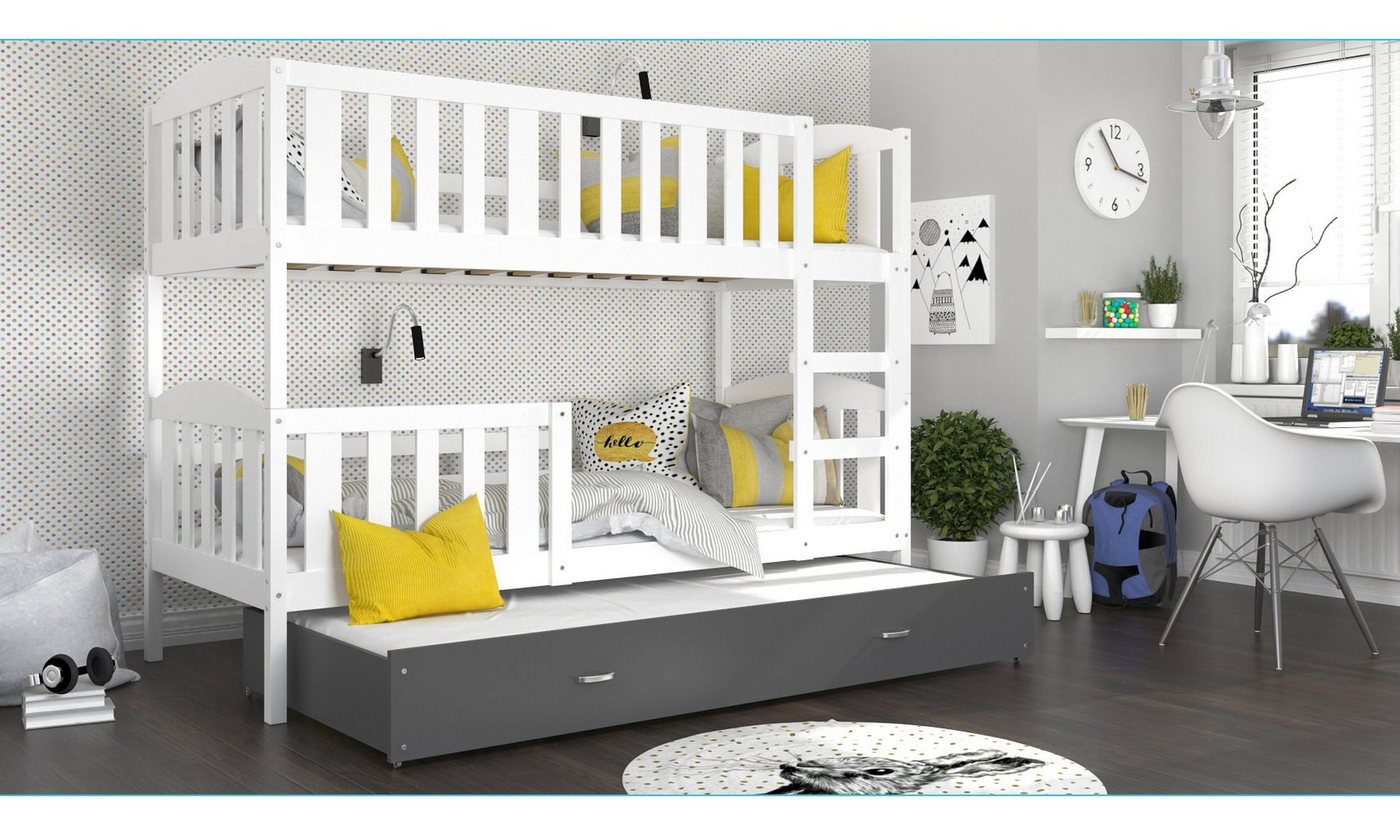 Siblo Kinderbett Rupert (Flexibler Lattenrost, Bett Schublade, Sicherheitsbarriere, Schaummatratzen), Massivholz, Möbelplatte von Siblo