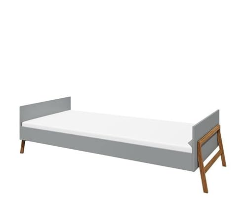 Siblo Kinderbett für Mädchen und Jungen Lotta Kollektion - Jugenbett aus Holz - Hohe Qualität Bett 90x200 cm - Grau von Siblo