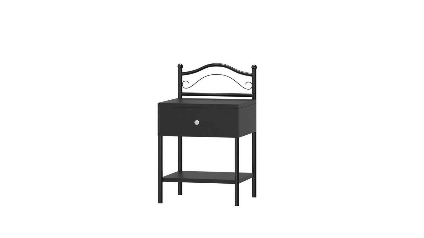 Siblo Nachttisch Metall-Nachttisch Emily mit Schublade und Regal - moderner Nachttisch - eleganter Nachttisch - Loft-Design - Schlafzimmer von Siblo