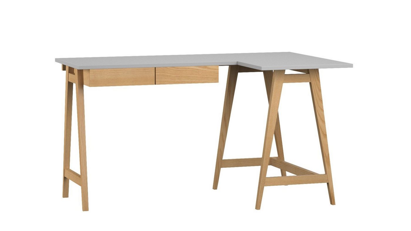 Siblo Schreibtisch Eckschreibtisch Katia mit Schubladen - Moderner Schreibtisch - minimalistisches Design - Kinderzimmer - Jugendzimmer - MDF-Platte - Eschenholz (Eckschreibtisch Katia mit Schubladen) von Siblo