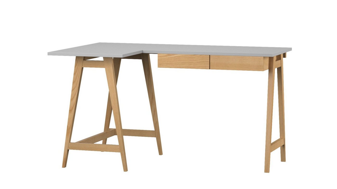 Siblo Schreibtisch Eckschreibtisch Katia mit Schubladen - Moderner Schreibtisch - minimalistisches Design - Kinderzimmer - Jugendzimmer - MDF-Platte - Eschenholz (Eckschreibtisch Katia mit Schubladen) von Siblo