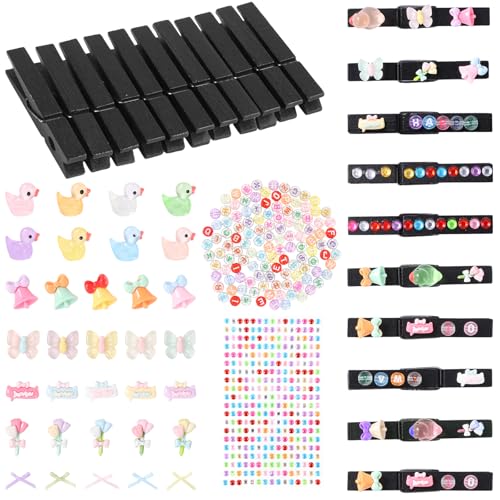100 Stück Cheer Pins Spirit Clips Wäscheklammern Holz Cheer Pins für Rucksäcke Cheer Kleidung Pins Dekorationen Band Team Klassenzimmer Cheer Geschenke Bulk (schwarz) von Sibosen