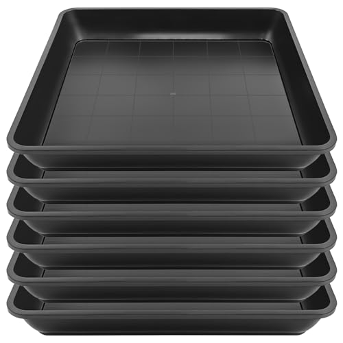 Sibosen 6 Stück Blumentopf Untersetzer Eckig Rund Pflanztopf Blumenkübel Schale Kunststoff Pflanzkasten Pflanzschale Blumentopf Tropf Tabletts für Outdoor Indoor Pflanzen Schwarz(Eckig 29x29cm) von Sibosen