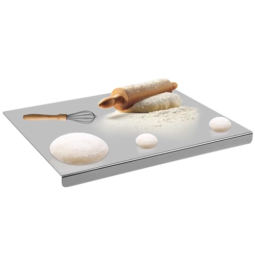 Sibosen Edelstahl-Schneidebrett 30 x 40cm,Küche Schneidbrettchen,Schweres Schneidebrett zum Kochen, Backen Brot Restaurant zum Kneten, für Fleisch, Gemüse für Küche Bar von Sibosen