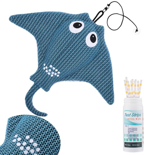 Sibosen Hot Tub Scum Absorber mit 100 Teststreifen, 2025 Upgrade Wiederverwendbarer Abschaum Devilfish Hot Tub Absorber Zubehör Whirlpool Schwamm für Spa & Pool Reiniger, Hot Tub Öl absorbierend hält von Sibosen