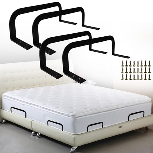 Sibosen rutschfest Matratzenhalter 4 Stück Matratzenstabilisatoren Rutschfester Matratzenstopper,Anti-Rutsch-Stopper für Bettrahmen,Schraubbar,Matratzenhalter Gegen für 10–30 cm Große Matratzen von Sibosen
