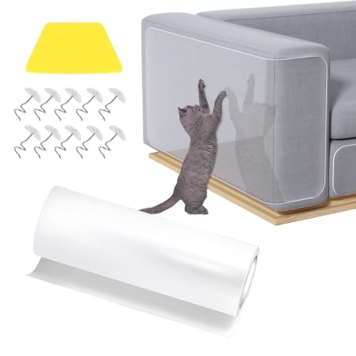 Katze Kratzschutz Folie, Kratzschutz Katze Tape, Kratzschutz für Katzen, Kratzfolie Anti Kratz Tape, Katze Kratzschutzfolie, Sofa Transparent Kratzschutz Pad Katze Möbelschutz Kratzpads (20cm*3m) von SicaHomy