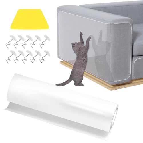 Katze Kratzschutz Folie, Kratzschutz Katze Tape, Kratzschutz für Katzen, Kratzfolie Anti Kratz Tape, Katze Kratzschutzfolie, Sofa Transparent Kratzschutz Pad Katze Möbelschutz Kratzpads (30cm*3m) von SicaHomy