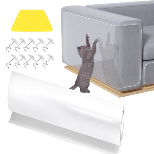 Katze Kratzschutz Folie, Kratzschutz Katze Tape, Kratzschutz für Katzen, Kratzfolie Anti Kratz Tape, Katze Kratzschutzfolie, Sofa Transparent Kratzschutz Pad Katze Möbelschutz Kratzpads (30cm*5m) von SicaHomy