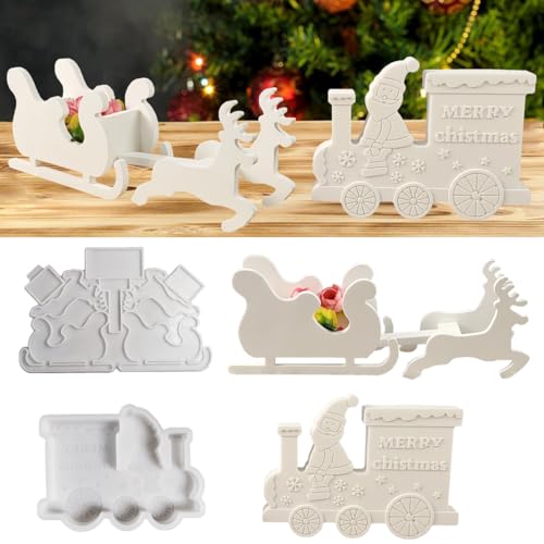 2 Stück Silikonform Weihnachten Elch Weihnachtsmann, Schlitten, Kerzenhalter - Für Weihnachten Und Ostern 2 Stück Silikonform Weihnachten Elch Weihnachtsmann, Schlitten, Kerzenhalter - Für Weihnachten Und Ostern von SicaHomy