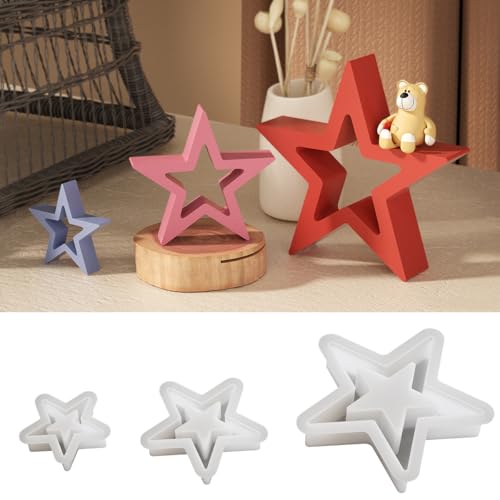 Silikonformen Gießformen Weihnachten, Kerzenformen Zum Gießen, 3 Stück Sterne Silikonform Weihnachten, Silikon Gießform Kerzenform Gipsformen Zum Gießen, Für Sojawachs Kerzen, Seife, Gips, Handwerk Silikonformen Gießformen Weihnachten, Kerzenformen Zum Gießen, 3 Stück Sterne Silikonform Weihnachten, Silikon Gießform Kerzenform Gipsformen Zum Gießen, Für Sojawachs Kerzen, Seife, Gips, Handwerk von SicaHomy