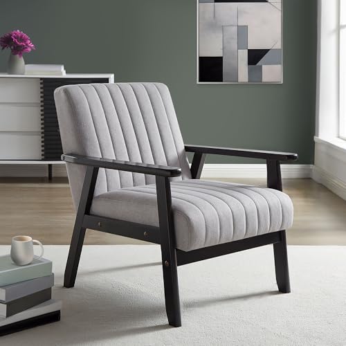 Sicaan Vintage-Holzsessel Erik aus grauem Stoff Sicaan Vintage-Holzsessel Erik aus grauem Stoff von Sicaan