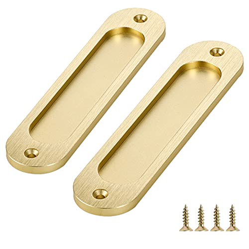 Sicheii Scheunentürgriffe, 15 cm, Schiebetürgriff, Versenkte Türgriffe, Rustikaler Bündiger Scheunentürgriff, Runde Ecke für Schrank, Schublade, Schrank, Gold, 2 Stück Sicheii Scheunentürgriffe, 15 cm, Schiebetürgriff, Versenkte Türgriffe, Rustikaler Bündiger Scheunentürgriff, Runde Ecke für Schrank, Schublade, Schrank, Gold, 2 Stück von Sicheii