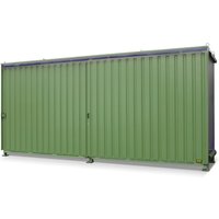 Bauer® Regalcontainer für 12x EP / 8x CP3, 2 Ebenen, 2 Schiebetüren, Führungsschiene, resedagrün von Bauer®