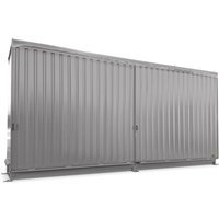 Bauer® Regalcontainer für 12x KTC/IBC, 2 Ebenen, 2 Schiebetüren, Führungsschiene, mausgrau von Bauer®