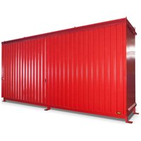 Bauer® Regalcontainer für 12x KTC/IBC, 2 Ebenen, 2 Schiebetüren, feuerrot von Bauer®