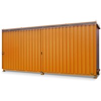 Bauer® Regalcontainer für 8x KTC/IBC, 2 Ebenen, 2 Schiebetüren, Führungsschiene, gelborange von Bauer®