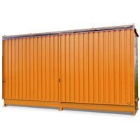 Bauer® Regalcontainer für 8x KTC/IBC, 2 Ebenen, 2 Schiebetüren, gelborange von Bauer®