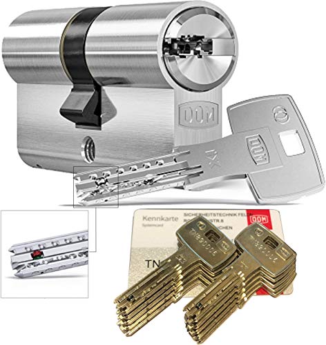 DOM iX Twido 333iX7T Doppelzylinder mit 10 Schlüssel, Länge (a/b) 40/40mm (c= 80mm), mit Sicherungskarte, mit Not- u. Gefahrenfunktion von Sicherheitstechnik-Feldmann-Shop