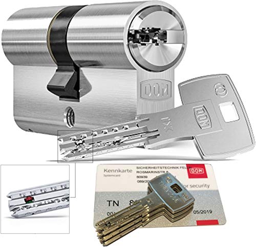 DOM iX Twido 333iX7T Doppelzylinder mit 3 Schlüssel, Länge (a/b) 50/50mm (c= 100mm), mit Sicherungskarte, mit Not- u. Gefahrenfunktion von Sicherheitstechnik-Feldmann-Shop