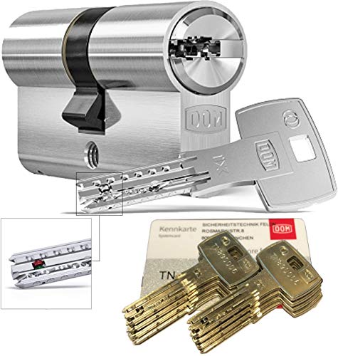 DOM iX Twido 333iX7T Doppelzylinder mit 8 Schlüssel, Länge (a/b) 35/35mm (c= 70mm), mit Sicherungskarte, mit Not- u. Gefahrenfunktion von Sicherheitstechnik-Feldmann-Shop
