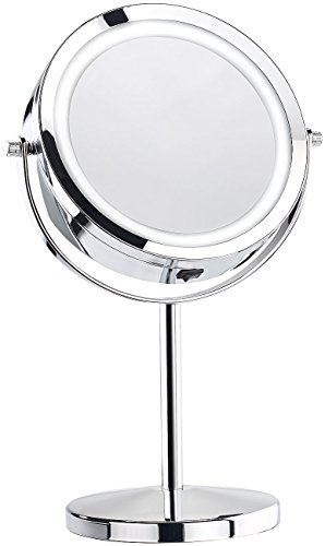 Sichler Beauty LED Standspiegel: Stand-Kosmetikspiegel mit 18 LED, 3-fache Vergrößerung (Spiegel beleuchtet, Kosmetik-Spiegel, Batterie) von Sichler Beauty