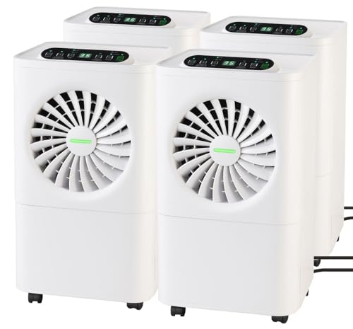 Sichler Haushaltsgeräte Design-Luftreiniger: 4er-Set Digitaler 2in1-Luftentfeuchter & -reiniger mit Timer (Entfeuchter elektrisch Keller, Haushaltslufttrockner, Geruch) von Sichler Haushaltsgeräte