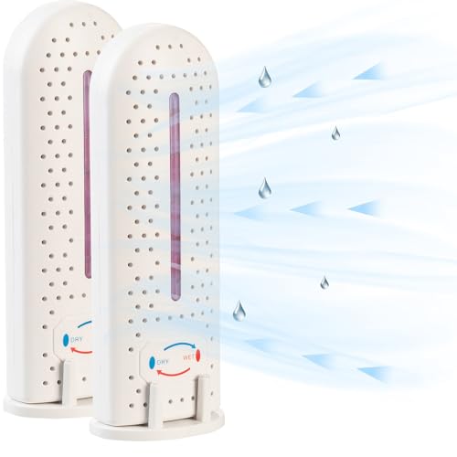 Sichler Haushaltsgeräte Dauer-Luftentfeuchter: 2er-Set Aktiver Mini-Elektro-Luftentfeuchter mit USB, bis 15 ml (wiederaufladbarer Luftentfeuchter, Elektrischer Luftentfeuchter Akku, Kühlschrank) von Sichler Haushaltsgeräte