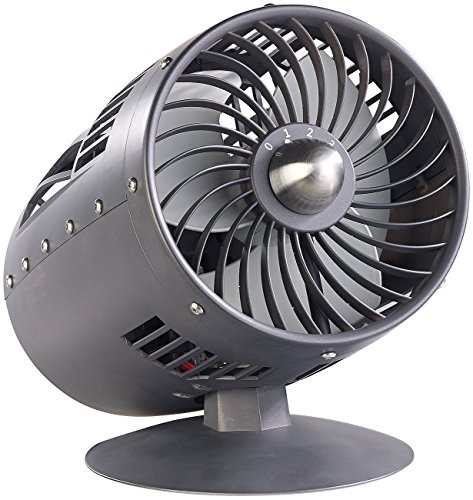 Sichler Haushaltsgeräte Retro Ventilator leise: Designer-Objekt: Tischventilator im Turbinen-Look, Ø 15 cm, 33 W (Ventilator Turbine, Design, Turmventilator) von Sichler Haushaltsgeräte