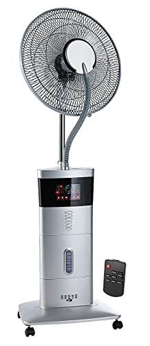 Sichler Haushaltsgeräte Standventilator: Stand-Ventilator VT-441.S, mit Ultraschall-Sprühnebel & Fernbedienung (Standventilator mit Fernbedienung, Standventilator mit Wasserkühlung) von Sichler Haushaltsgeräte
