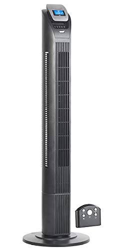 Sichler Haushaltsgeräte Säulenventilator: 3-stufiger Design-Turmventilator mit Ionisator, 75°-Oszillation, 50 W (Turmventilator leise, Turmlüfter, Ionizer Luftreiniger) von Sichler Haushaltsgeräte