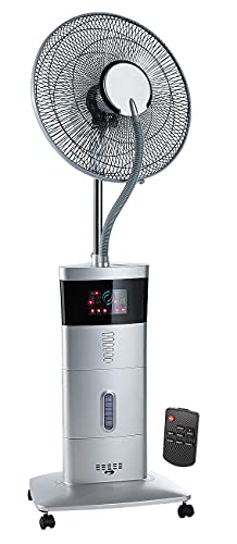 Sichler Haushaltsgeräte Ventilator Wasserkühlung: Stand-Ventilator VT-441.S, mit Ultraschall-Sprühnebel & Fernbedienung (Standventilator mit Fernbedienung, Standventilator mit Nebler, Sichler) von Sichler Haushaltsgeräte